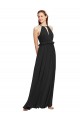 Comprar Negro Cubierta Halter Gasa Largo Vestidos de dama de honor