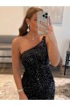 Comprar Negro Cubierta Un Hombre Corto Lentejuelas Terciopelo Corto Vestidos de fiesta