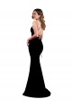 Comprar Negro Sirena Cuello Alto Crepé Elástico Largo Formales Vestidos de dama de honor / Vestidos de fiesta