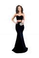 Comprar Negro Sirena Cuello Alto Crepé Elástico Largo Formales Vestidos de dama de honor / Vestidos de fiesta