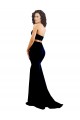 Comprar Negro Sirena Cuello Alto Crepé Elástico Largo Formales Vestidos de dama de honor / Vestidos de fiesta