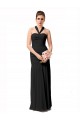Comprar Negro Sirena Halter Gasa Largo Vestidos de dama de honor
