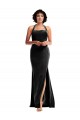 Comprar Negro Sirena Halter Terciopelo Elástico Largo Formales Vestidos de dama de honor / Vestidos de fiesta