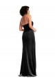Comprar Negro Sirena Halter Terciopelo Elástico Largo Formales Vestidos de dama de honor / Vestidos de fiesta