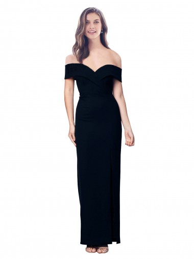 Comprar Negro Sirena Hombros Descubiertos Crepé Elástico Largo Formales Vestidos de dama de honor / Vestidos de fiesta