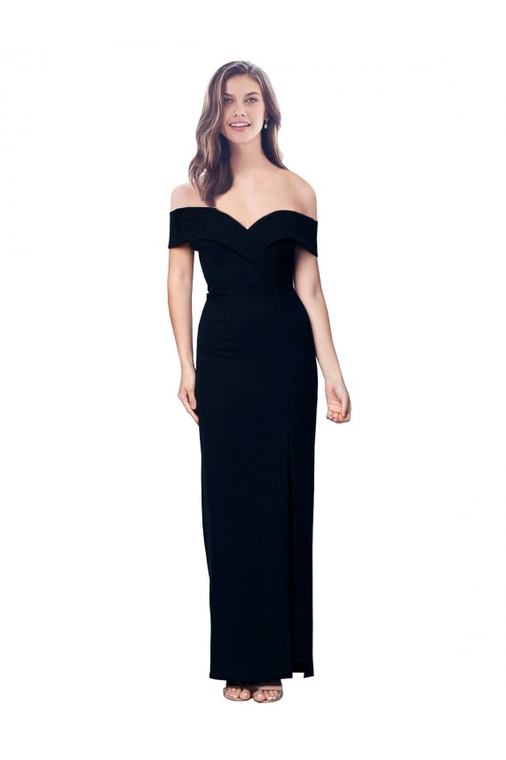 Comprar Negro Sirena Hombros Descubiertos Crepé Elástico Largo Formales Vestidos de dama de honor / Vestidos de fiesta