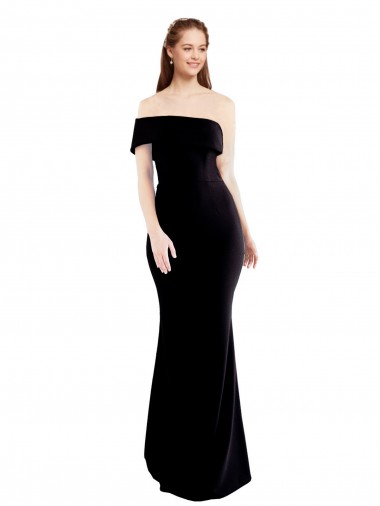 Comprar Negro Sirena Un Hombre Crepé Elástico Largo Formales Vestidos de dama de honor / Vestidos de fiesta