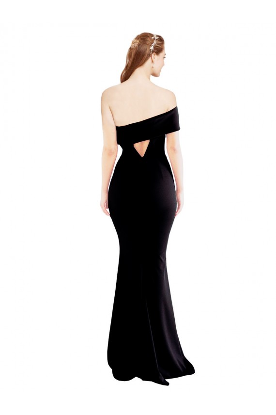 Comprar Negro Sirena Un Hombre Crepé Elástico Largo Formales Vestidos de dama de honor / Vestidos de fiesta