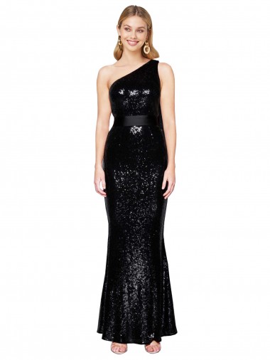 Comprar Negro Sirena Un Hombre Lentejuela Largo Formales Vestidos de dama de honor / Vestidos de fiesta