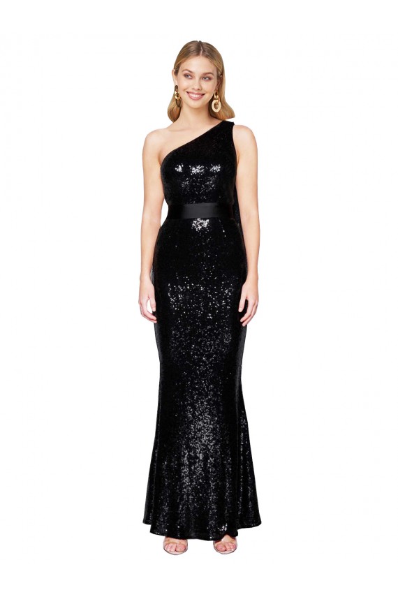Comprar Negro Sirena Un Hombre Lentejuela Largo Formales Vestidos de dama de honor / Vestidos de fiesta