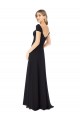 Comprar Negro línea A Cuello de Corazón Gasa Largo Vestidos de dama de honor