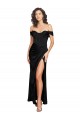 Comprar Negro línea A Cuello de Corazón Satén sedoso Largo Formales Vestidos de dama de honor / Vestidos de fiesta