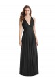 Comprar Negro línea A Cuello en V Gasa Largo Vestidos de dama de honor