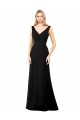 Comprar Negro línea A Cuello en V Gasa Largo Vestidos de dama de honor / Vestidos de fiesta