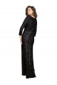 Comprar Negro línea A Cuello en V Lentejuela Largo Formales Vestidos de dama de honor / Vestidos de fiesta