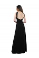 Comprar Negro línea A Halter Gasa Largo Vestidos de dama de honor