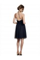 Comprar Negro línea A Halter Tul Corto Vestidos de dama de honor