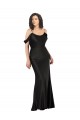 Comprar Negro línea A Hombros Descubiertos Satén sedoso Largo Formales Vestidos de dama de honor / Vestidos de fiesta