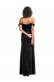 Comprar Negro línea A Hombros Descubiertos Sin tirantes Terciopelo Elástico Largo Formales Vestidos de dama de honor / Vestidos de fiesta