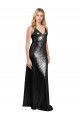 Comprar Negro línea A Tirantes espagueti Cuello en V Lentejuela Largo Formales Vestidos de dama de honor / Vestidos de fiesta