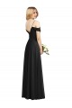 Comprar Negro línea A Tirantes espagueti Gasa Largo Vestidos de dama de honor