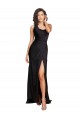 Comprar Negro línea A Un Hombre Satén sedoso Largo Formales Vestidos de dama de honor / Vestidos de fiesta
