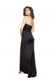 Comprar Negro línea A Un Hombre Satén sedoso Largo Formales Vestidos de dama de honor / Vestidos de fiesta