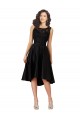 Comprar Negro línea A Ilusión Midi Satén Encaje Corto Asimétrico Vestidos de dama de honor / Vestidos de cóctel / Vestidos para homecoming