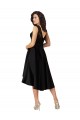 Comprar Negro línea A Ilusión Midi Satén Encaje Corto Asimétrico Vestidos de dama de honor / Vestidos de cóctel / Vestidos para homecoming