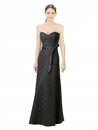 Comprar Pizarra gris Cubierta Cuello de Corazón Encaje Largo Vestidos de dama de honor