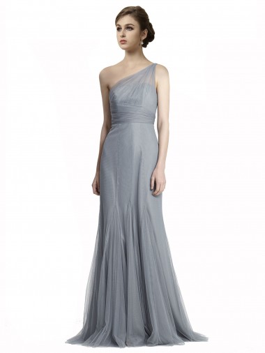 Comprar Pizarra gris Sirena Un Hombre Tul Largo Vestidos de dama de honor