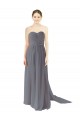 Comprar Pizarra gris línea A Cuello de Corazón Gasa Largo Vestidos de dama de honor