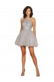 Comprar Plata línea A Halter Corto Tul Corto Vestidos de dama de honor / Vestidos de cóctel / Vestidos para homecoming
