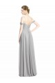 Comprar Plata línea A Hombros Descubiertos Tirantes espagueti Gasa Largo Vestidos de dama de honor