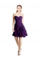 Comprar Púrpura línea A Cuello de Corazón Sin tirantes Gasa Corto Vestidos de dama de honor / Vestidos de cóctel
