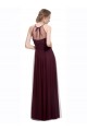 Comprar Rojo 74 línea A Halter Ilusión Tul Largo Vestidos de dama de honor