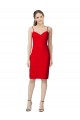 Comprar Rojo Cubierta Cuello de Corazón Cóctel Crepé Elástico Corto Formales Vestidos de dama de honor / Vestidos de fiesta / Vestidos de cóctel