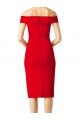 Comprar Rojo Cubierta Hombros Descubiertos Cóctel Crepé Elástico Corto Formales Vestidos de dama de honor / Vestidos de fiesta / Vestidos de cóctel