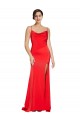 Comprar Rojo Cubierta Sin tirantes Satén elástico Largo Formales Vestidos de dama de honor / Vestidos de fiesta