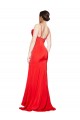 Comprar Rojo Cubierta Sin tirantes Satén elástico Largo Formales Vestidos de dama de honor / Vestidos de fiesta