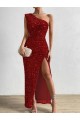 Comprar Rojo Cubierta Un Hombre Lentejuelas Terciopelo Largo Vestidos de fiesta