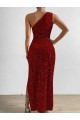 Comprar Rojo Cubierta Un Hombre Lentejuelas Terciopelo Largo Vestidos de fiesta