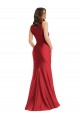 Comprar Rojo Sirena Cuadrado Satén sedoso Largo Formales Vestidos de dama de honor / Vestidos de fiesta
