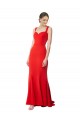 Comprar Rojo Sirena Cuello Alto Crepé Elástico Largo Formales Vestidos de dama de honor / Vestidos de fiesta
