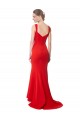 Comprar Rojo Sirena Cuello Alto Crepé Elástico Largo Formales Vestidos de dama de honor / Vestidos de fiesta
