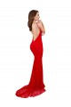 Comprar Rojo Sirena Cuello Alto Encaje Largo Formales Vestidos de dama de honor / Vestidos de fiesta