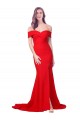 Comprar Rojo Sirena Cuello de Corazón Crepé Elástico Largo Formales Vestidos de dama de honor / Vestidos de fiesta