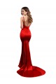 Comprar Rojo Sirena Cuello de Corazón Satén elástico Largo Formales Vestidos de dama de honor / Vestidos de fiesta