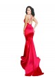 Comprar Rojo Sirena Cuello de Corazón Satén elástico Largo Formales Vestidos de dama de honor / Vestidos de fiesta