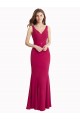 Comprar Rojo Sirena Cuello en V Cuello Alto Gasa Largo Vestidos de dama de honor / Vestidos de fiesta